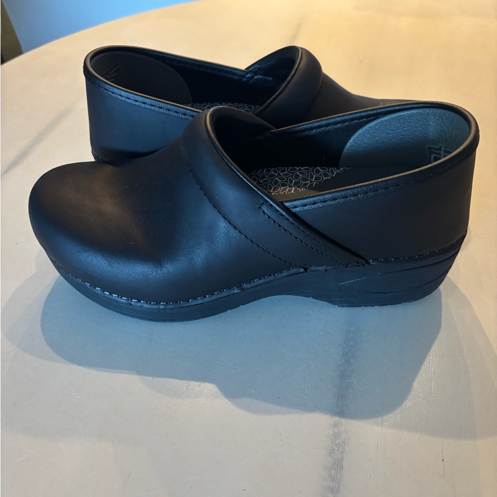 Dansko Black Leather Clogs